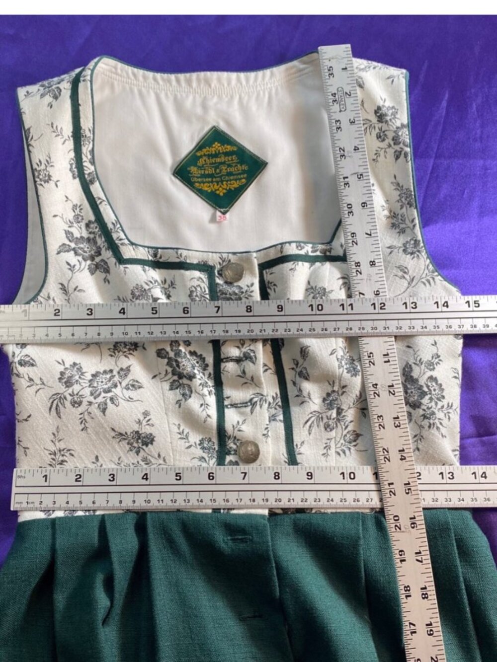 📌Chiemseer Bavarian Dirndl Original Traditional High-Quality w/ Blouse & Apron - Picture 11 of 16